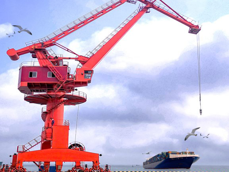 重庆忠县码头900t/h装船机与浮式门座机
